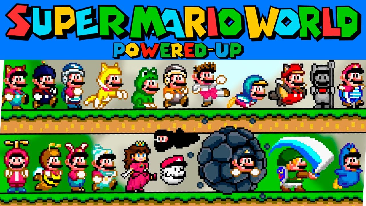 Power-ups e Yoshi em Super Mario World.